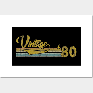 Vintage 1980 All Original Parts Men Women 40th Birthday Gift Posters and Art